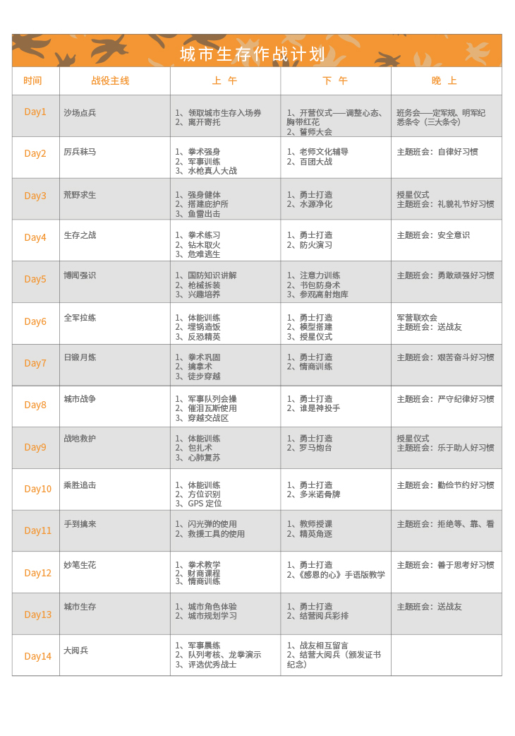 14天城市生存夏令营